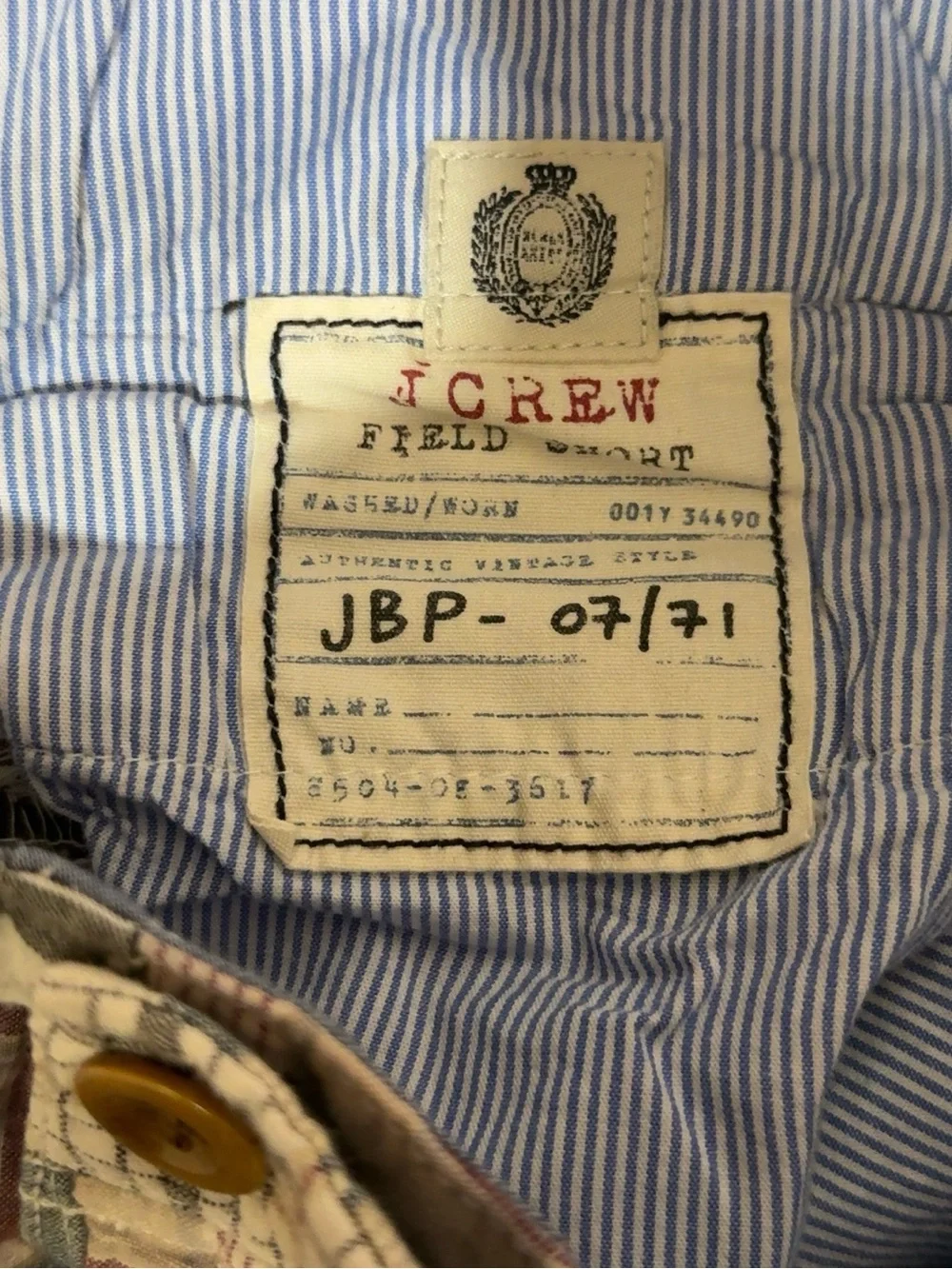 J. Crew Men's Patchwork Plaid Cotton Shorts - Navy/Beige/Black